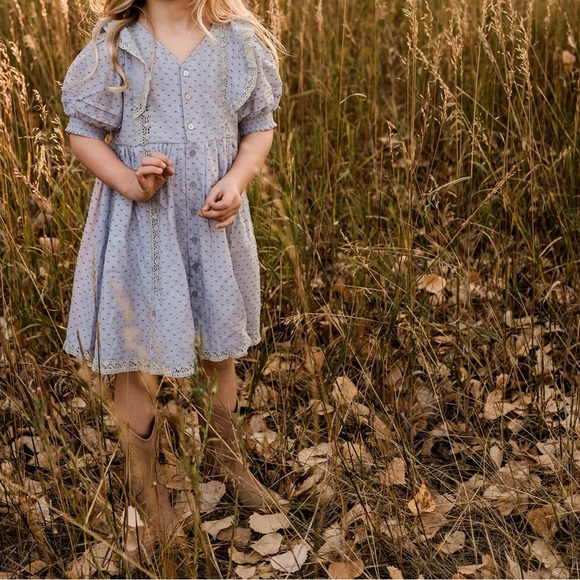 Rylee + Cru Lana Dress in Dusty Blue - Picture 2 of 7